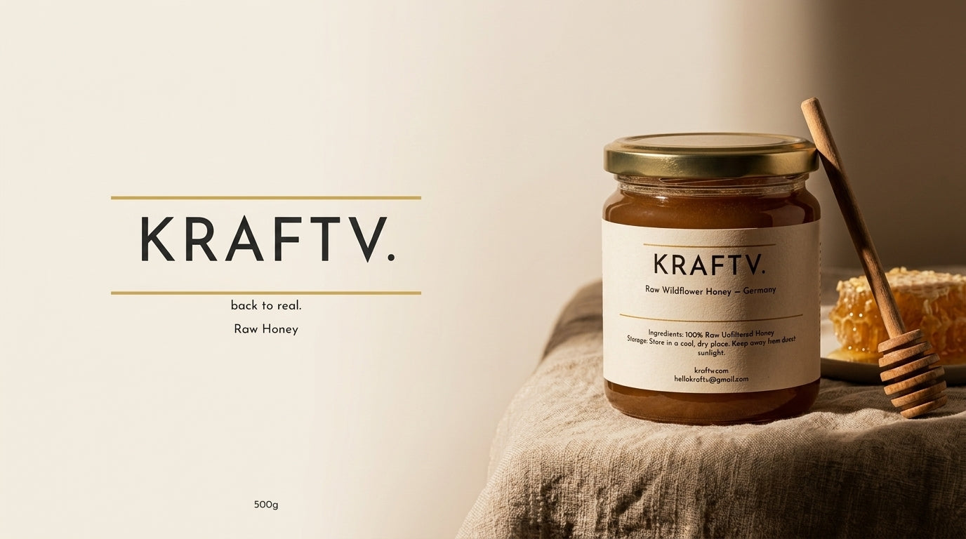 KRAFTV. raw wildflower honey sourced in Germany